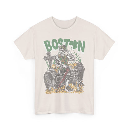 Boston Graphic Tee, Unisex Heavy Cotton T-Shirt, Vintage Boston Shirt, Irish Pride Apparel, St. Patrick's Day Gift, Casual Wear