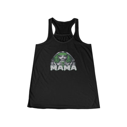 Mama Graphic Women's Flowy Racerback Tank Top, Cute Mother's Day Gift, Summer Vibes Tank, Comfortable Casual Wear