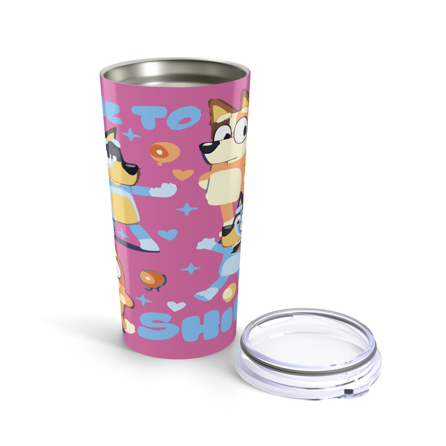 20oz Pink Corgi & Donut Tumbler — Cute Cartoon Dog Travel Mug