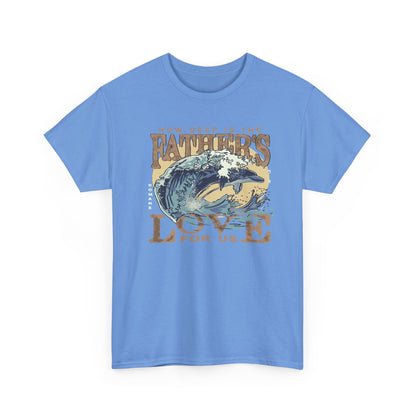 How Deep Is the Father's Love Wave Graphic Tee | Christian Faith Ocean Design