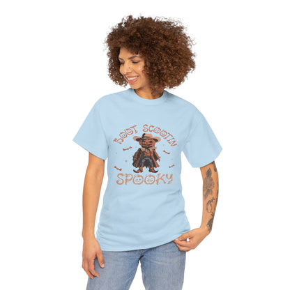 Spooky Cowboy Tee, Unisex Heavy Cotton T-Shirt, Halloween Costume, Fall Fashion, Fun Casual Wear, Gift for Friends, Boot Scootin' [...]