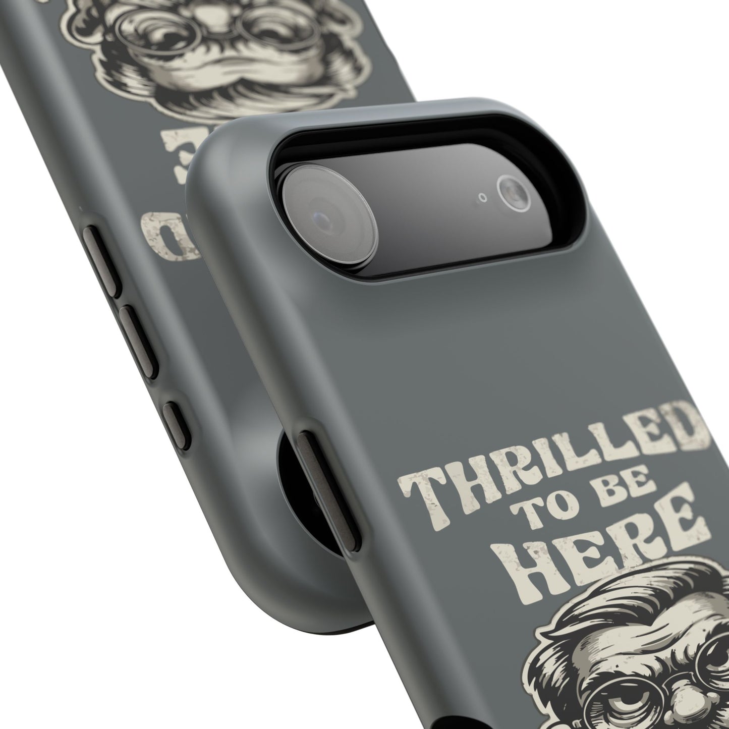 Phone Case — "Thrilled to Be Here" Vintage Mustache Man Impact Case