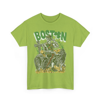 Boston Graphic Tee, Unisex Heavy Cotton T-Shirt, Vintage Boston Shirt, Irish Pride Apparel, St. Patrick's Day Gift, Casual Wear