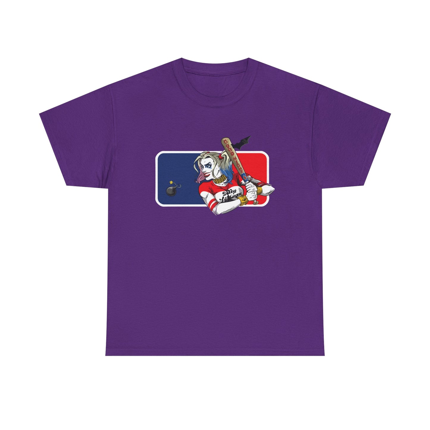 Unisex Baseball Graphic Tee - Harley Quinn DC Casual Wear for Sports Lovers
