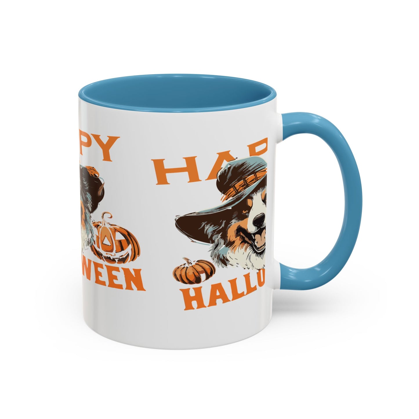 Halloween Dog Mug with Pumpkin Design, Cute Pet Lover Gift, Coffee Ceramic Cup for Fall, Spooky Season Decor, Happy Halloween