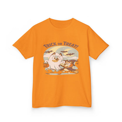 Kids Halloween T-Shirt, Trick or Treat Tee, Fun Ghost & Owl Shirt, Spooky Season Apparel, Cute Costume Top for Kids