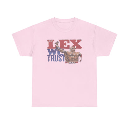 Unisex Cotton Tee with 'In Lex We Trust' Design, Casual Wear, Gift for Him/Her, Birthday, Independence Day, Patriotic Apparel