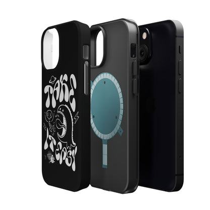 Magnetic Phone Case - Take It Easy Design, Cute Phone Cover, Gift for Him or Her, Trendy Accessories, Unique Tech Gifts