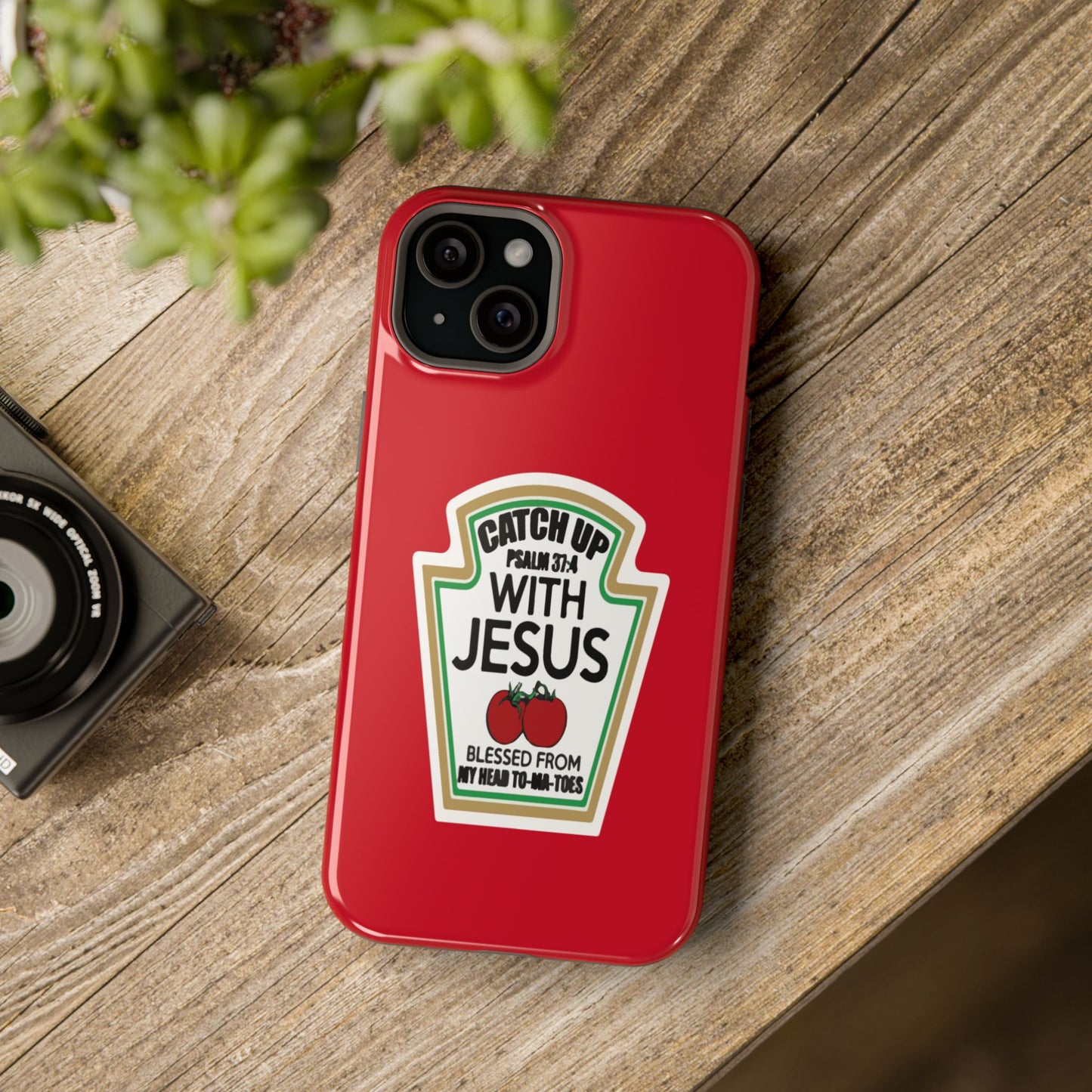 Fun Christian Phone Case, Catch Up with Jesus, Impact-Resistant, Faith-Based Gift, Religious Accessories, Bible Verses