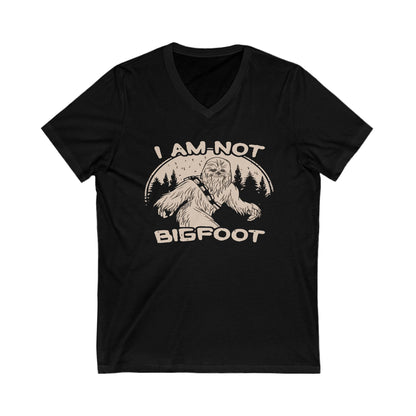 I Am Not Bigfoot Unisex V-Neck Tee, Funny Graphic T-Shirt, Gift for Nature Lovers, Outdoor Enthusiasts, Wild Animal Humor