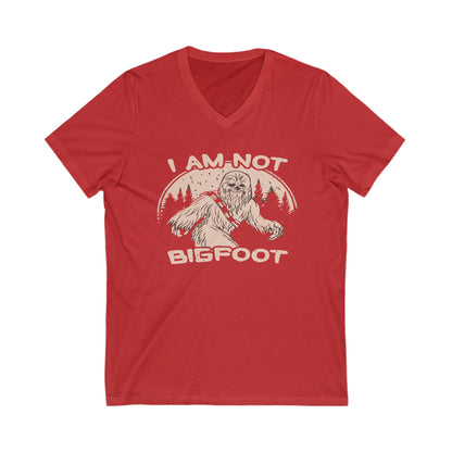 I Am Not Bigfoot Unisex V-Neck Tee, Funny Graphic T-Shirt, Gift for Nature Lovers, Outdoor Enthusiasts, Wild Animal Humor