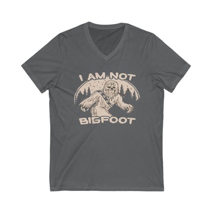 I Am Not Bigfoot Unisex V-Neck Tee, Funny Graphic T-Shirt, Gift for Nature Lovers, Outdoor Enthusiasts, Wild Animal Humor