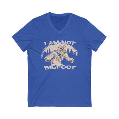 I Am Not Bigfoot Unisex V-Neck Tee, Funny Graphic T-Shirt, Gift for Nature Lovers, Outdoor Enthusiasts, Wild Animal Humor