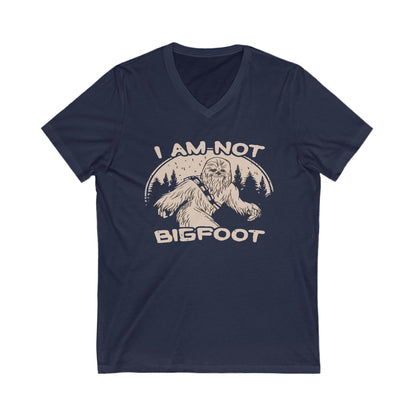 I Am Not Bigfoot Unisex V-Neck Tee, Funny Graphic T-Shirt, Gift for Nature Lovers, Outdoor Enthusiasts, Wild Animal Humor