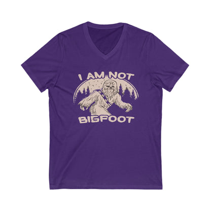 I Am Not Bigfoot Unisex V-Neck Tee, Funny Graphic T-Shirt, Gift for Nature Lovers, Outdoor Enthusiasts, Wild Animal Humor
