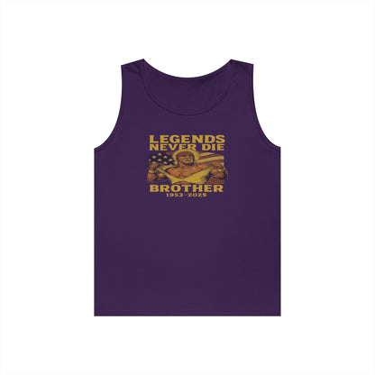 Unisex Heavy Cotton Tank Top | Legends Never Die Brother, Memorial Gift, Casual Wear, Summer Outfit, Unique Tribute
