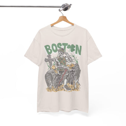 Boston Graphic Tee, Unisex Heavy Cotton T-Shirt, Vintage Boston Shirt, Irish Pride Apparel, St. Patrick's Day Gift, Casual Wear