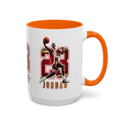 Michael Jordan Accent Coffee Mug - 11oz & 15oz - Perfect Gift for Sports Fans, Collectors, Basketball Lovers, Unique Gift Idea