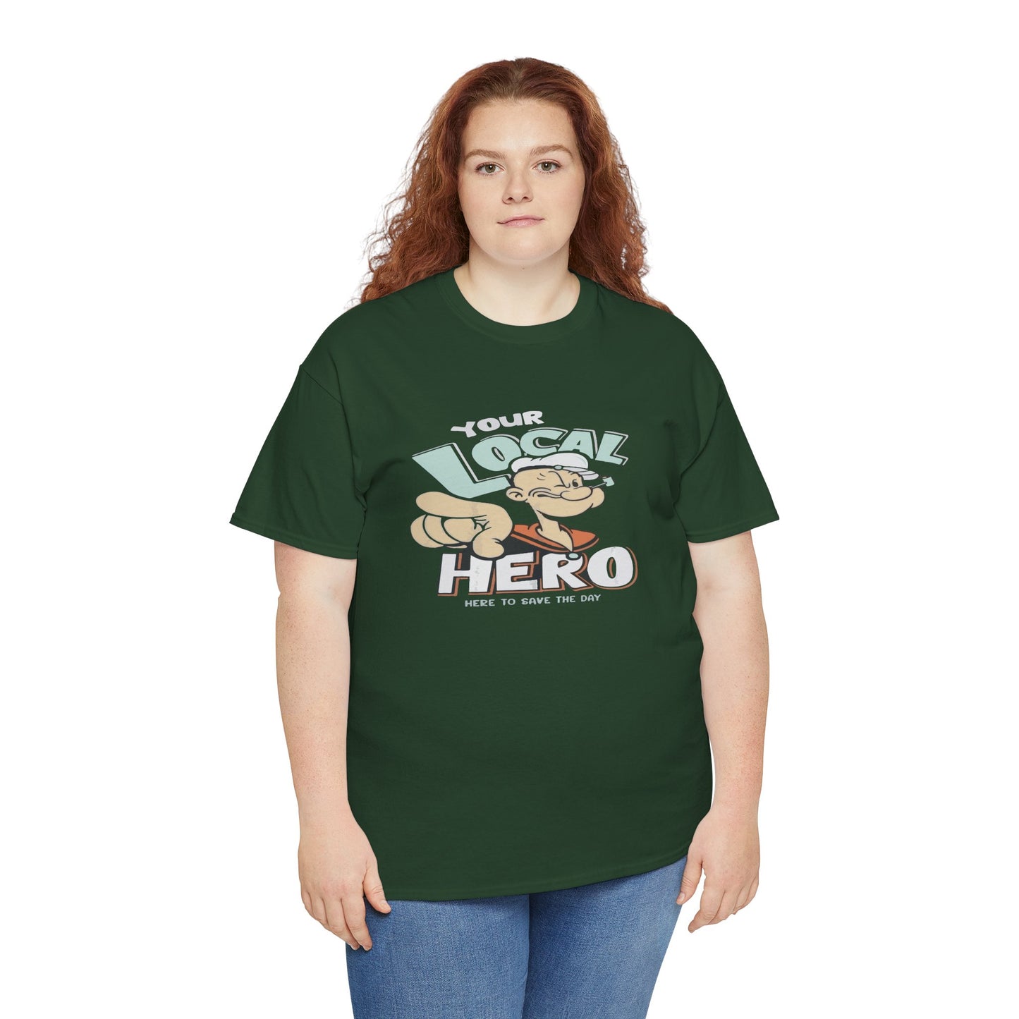 Local Hero Unisex Heavy Cotton Tee | Cool Graphic Tee for Everyday Wear, Gift for Friends, Casual Style, Birthday Gift, Gift for Heroes