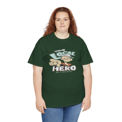 Local Hero Unisex Heavy Cotton Tee | Cool Graphic Tee for Everyday Wear, Gift for Friends, Casual Style, Birthday Gift, Gift for Heroes