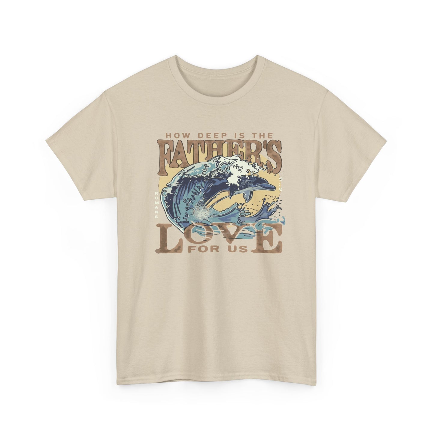 How Deep Is the Father's Love Wave Graphic Tee | Christian Faith Ocean Design