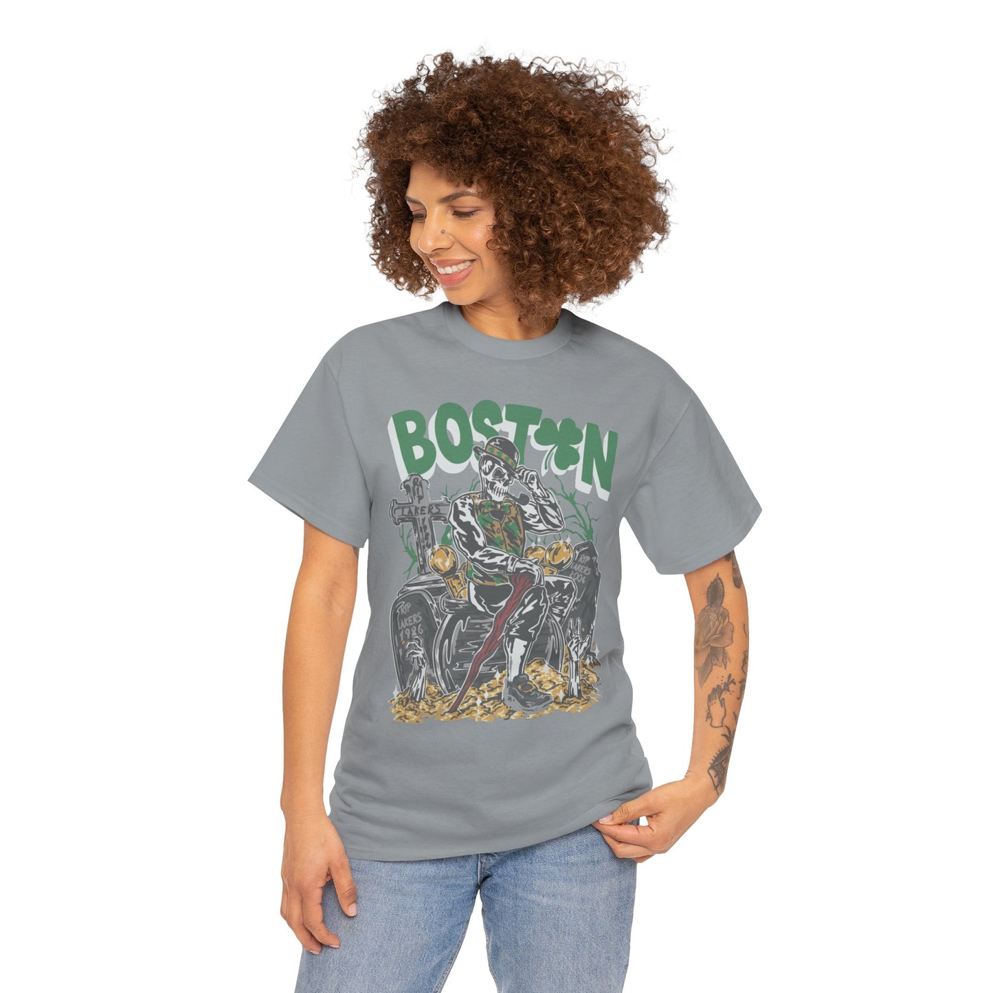 Boston Graphic Tee, Unisex Heavy Cotton T-Shirt, Vintage Boston Shirt, Irish Pride Apparel, St. Patrick's Day Gift, Casual Wear