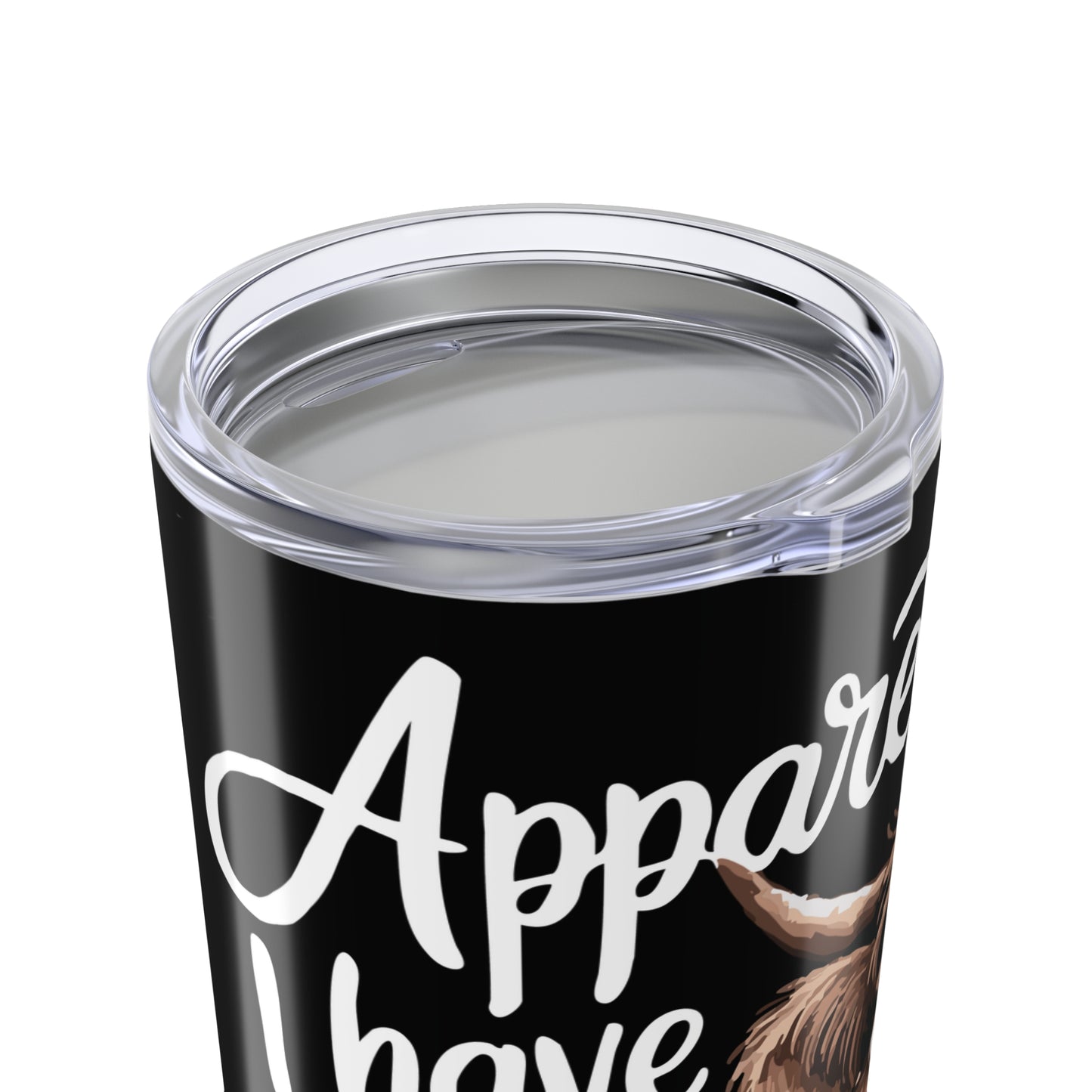 20oz Cow Tumbler - "Apparently I Have An Attitude, Who Knew" Cute Highland Cow Travel Cup