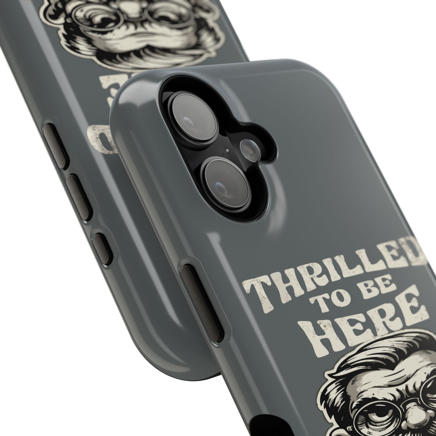 Phone Case — "Thrilled to Be Here" Vintage Mustache Man Impact Case
