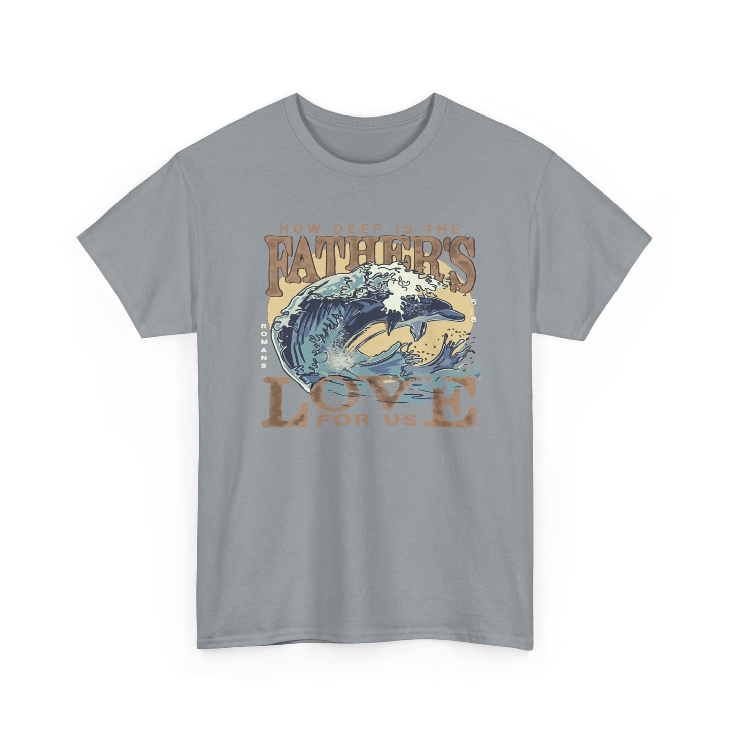 How Deep Is the Father's Love Wave Graphic Tee | Christian Faith Ocean Design