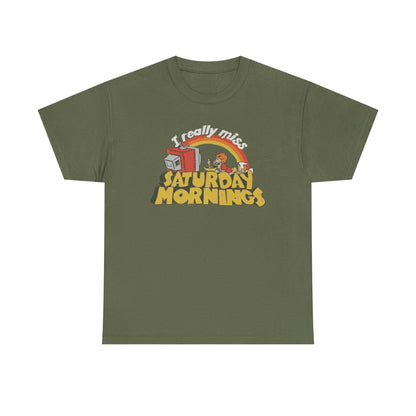 Retro Saturday Mornings Tee, Vintage Cartoon Shirt, Unisex Cotton Tee, Cozy Weekend Vibe, Perfect Gift for Nostalgia Lovers