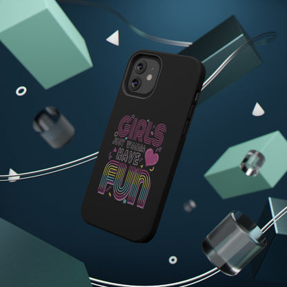 Fun Vibe Phone Case - Girls Just Wanna Have Fun Cell Case, Impact-Resistant Cover, Gift for Teens, Birthday Party Accessory, Trendy Tech