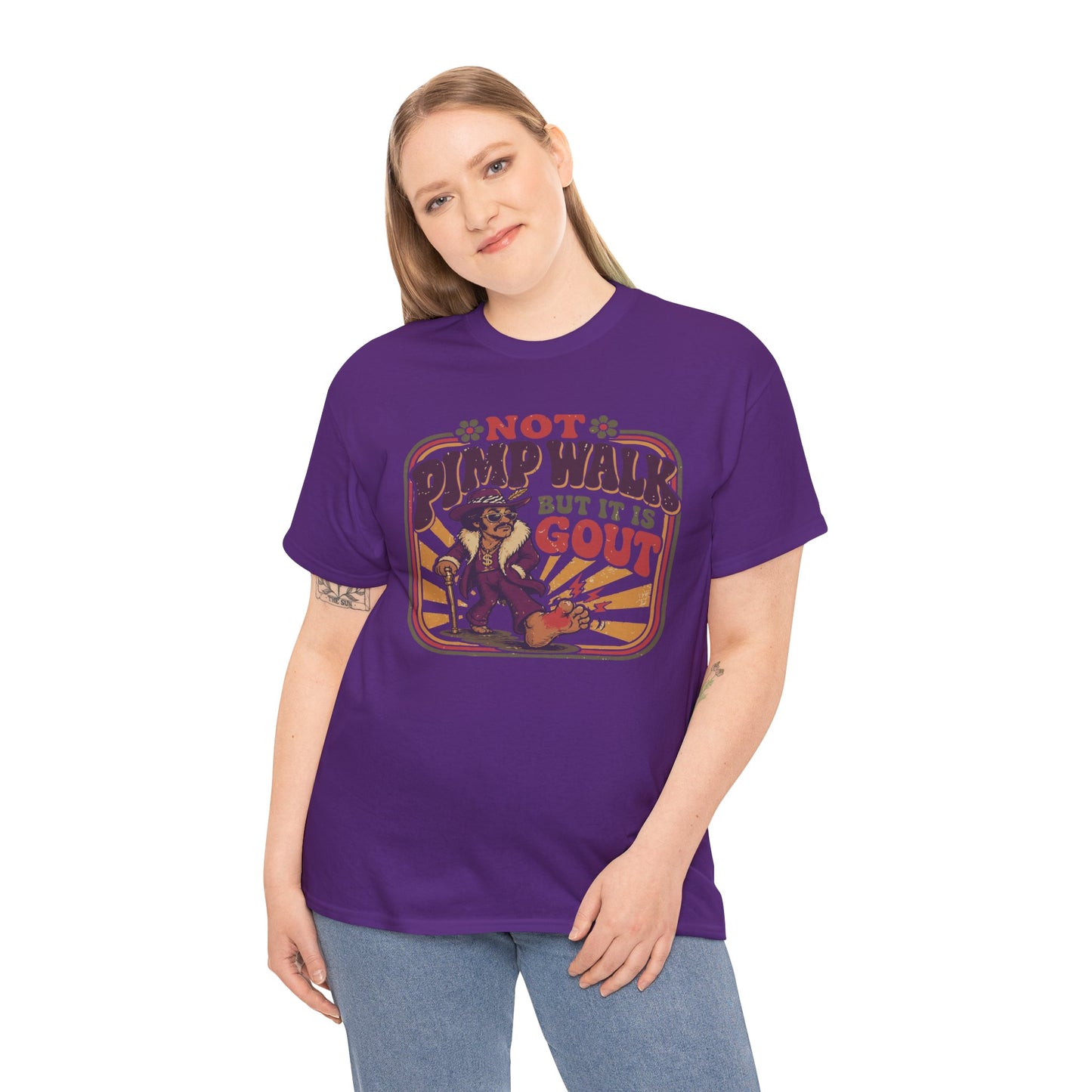 T-Shirt — Vintage 'Not Primping, It's Gout' Retro Humor Tee