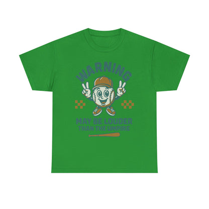 Warning T-Shirt, Fun Umpire Tee, Unique Sports Gift, Casual Wear, Perfect for Baseball Fans