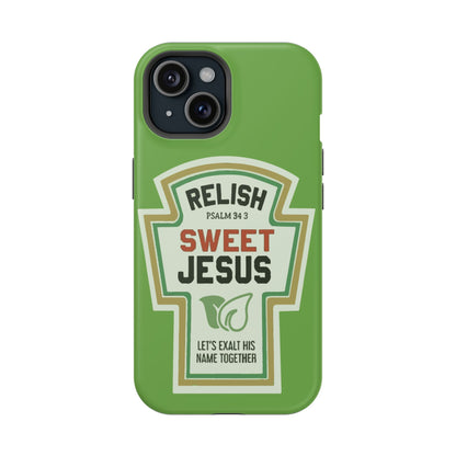 Relish Sweet Jesus Phone Case, Christian Gift, Impact-Resistant Case, Religious Phone Accessory, Faith-Based Present, Celebration Case