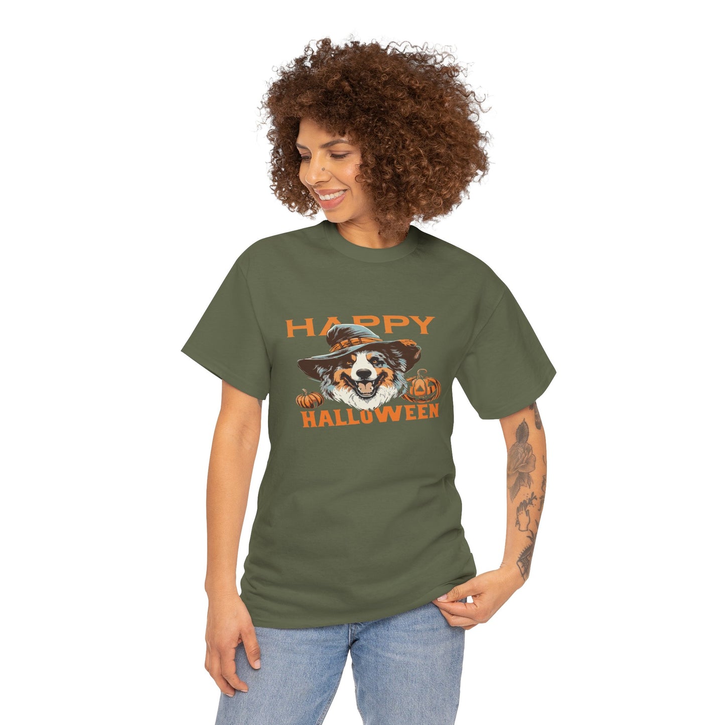 Halloween Dog Graphic Tee, Unisex T-Shirt, Spooky Pet Shirt, Fall Apparel, Trick or Treat Top
