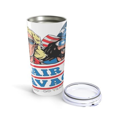 Patriotic Tumbler 20oz - Flair vs Savage, Ideal for BBQs, Tailgating, and Outdoor Celebrations, Perfect Gift for Friends and Family