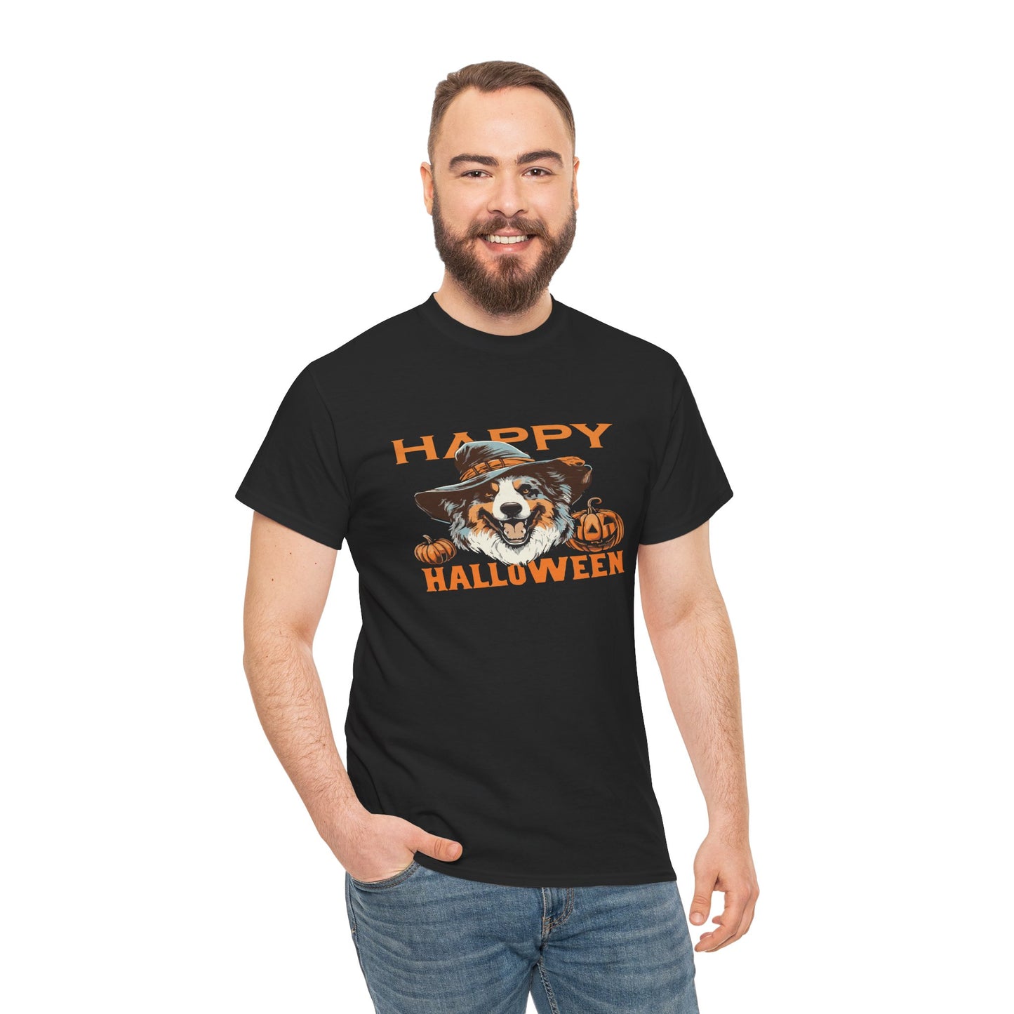 Halloween Dog Graphic Tee, Unisex T-Shirt, Spooky Pet Shirt, Fall Apparel, Trick or Treat Top