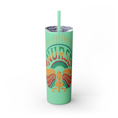 Nurse Skinny Tumbler, 20oz, Motivational Drinkware, Gift for Nurses, Summer Hydration, Nurse Appreciation Day
