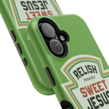 Relish Sweet Jesus Phone Case, Christian Gift, Impact-Resistant Case, Religious Phone Accessory, Faith-Based Present, Celebration Case