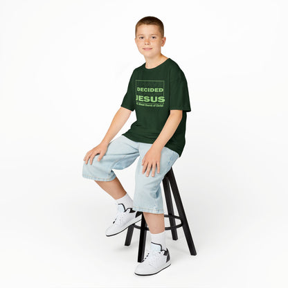 Kids T-Shirt — "I Have Decided to Follow Jesus" Neon Green Youth Church Tee