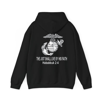 the Just shall Live by Faith Heavy Blend™ Hooded Sweatshirt