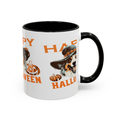 Halloween Dog Mug with Pumpkin Design, Cute Pet Lover Gift, Coffee Ceramic Cup for Fall, Spooky Season Decor, Happy Halloween