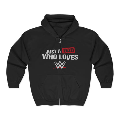 Just a Dad Who Loves WWE Hooded Sweatshirt, Father's Day Gift, Wrestling Dad Hoodie, Unisex Hoodie, Gift for Him, Family Apparel