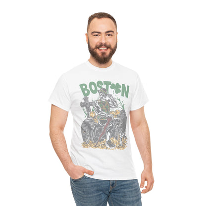 Boston Graphic Tee, Unisex Heavy Cotton T-Shirt, Vintage Boston Shirt, Irish Pride Apparel, St. Patrick's Day Gift, Casual Wear