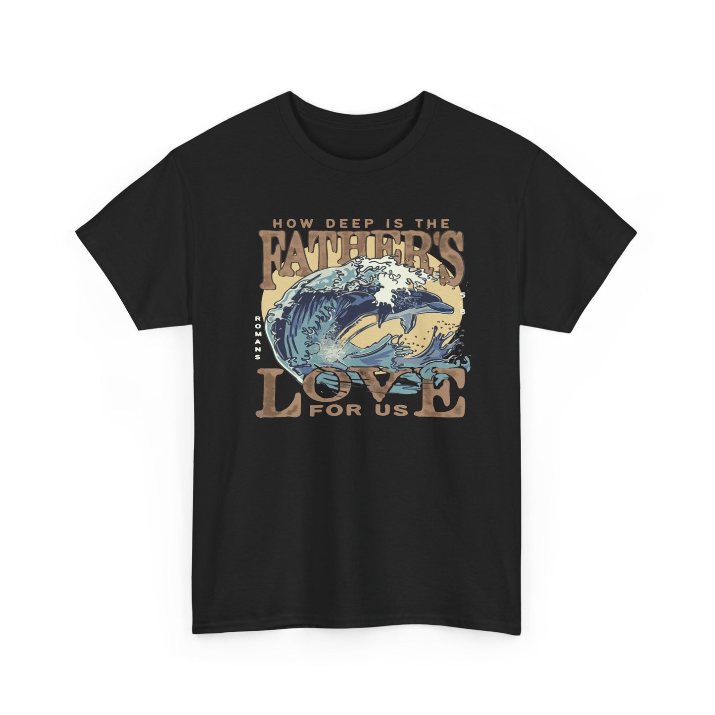 How Deep Is the Father's Love Wave Graphic Tee | Christian Faith Ocean Design