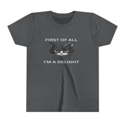 Youth Cat Humor Tee - Perfect for Cat Lovers, Birthday Gifts for Kids, Everyday Wear, Funny Quotes Shirt, Gift for Pet Lovers