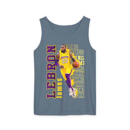 LeBron James Unisex Garment-Dyed Tank Top, Basketball Apparel, Sportswear, Summer Outfit, Fan Gear