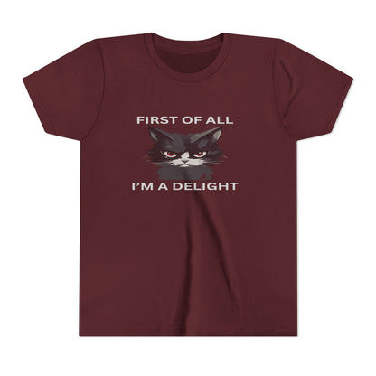 Youth Cat Humor Tee - Perfect for Cat Lovers, Birthday Gifts for Kids, Everyday Wear, Funny Quotes Shirt, Gift for Pet Lovers