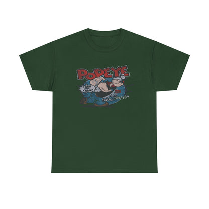 Popeye Illustration Unisex Heavy Cotton Tee, Cartoon T-Shirt, Gift for Fans, Casual Wear, Retro Design, Comfortable Top