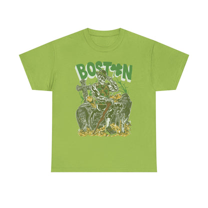 Boston Graphic Tee, Unisex Heavy Cotton T-Shirt, Vintage Boston Shirt, Irish Pride Apparel, St. Patrick's Day Gift, Casual Wear